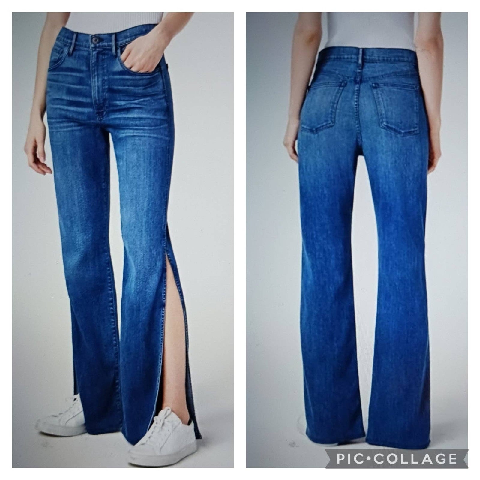 3 1 Split Leg High Rise Jeans Guc $325 Size 24 J996